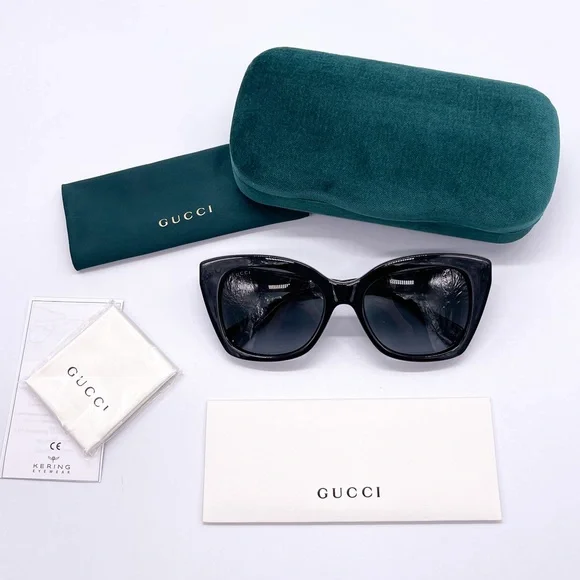 NEW GUCCI GG0921S 001 NEW COLLECTION WOMEN’S SUNGLASSES GUCCI CAT EYE FRAME - Picture 11 of 11